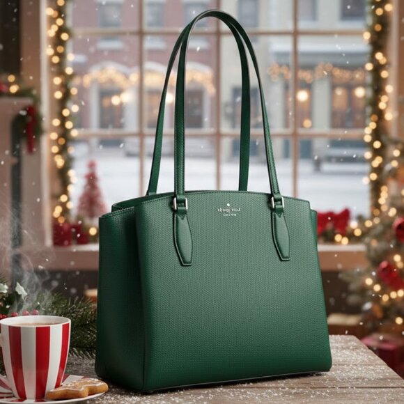 Kate Spade Monet Large Triple Compartment Tote Deep Jade Green wkru6948 - Picture 1 of 7